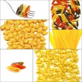 Various type of Italian pasta collage Royalty Free Stock Photo