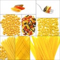 Various type of Italian pasta collage Royalty Free Stock Photo