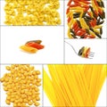 Various type of Italian pasta collage Royalty Free Stock Photo