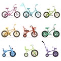 Various type of kids bikes set