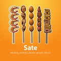 Various type of Satay Royalty Free Stock Photo