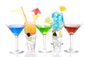 Various types of alcohol Cocktails Royalty Free Stock Photo