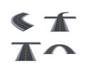Asphalted roads, track, highways, car roads with bends, ascents, turns. Royalty Free Stock Photo