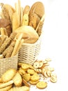 Various types of bread in the basket
