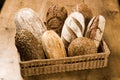 Various types of brown bread