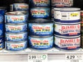 Various Types of Canned Tuna for Sale at a Local Publix Grocery Store