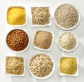 Various types of cereal grains Royalty Free Stock Photo