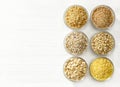 Various types of cereal grains Royalty Free Stock Photo