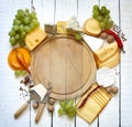 Various types of cheese with empty space background Royalty Free Stock Photo