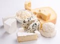 Various types of cheeses.