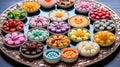 Various types of desserts made from glutinous rice flour.AI Generated