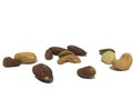 Various types of nuts ,White background