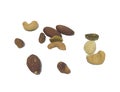 Various types of nuts ,White background