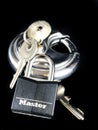 Various Types of Pad Locks and Keys Royalty Free Stock Photo