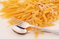 Various types of pasta on a white background. Royalty Free Stock Photo