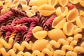 Various types of pasta. Italian cuisine