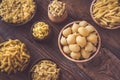 Various types of pasta Royalty Free Stock Photo