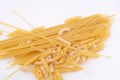 Various types of pasta on a white background. Royalty Free Stock Photo