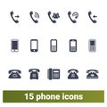 Various Types Of Phone Vector Icons Set Royalty Free Stock Photo