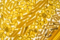 Various types of raw pasta Royalty Free Stock Photo