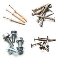 Various types of screws, bolts, and fasteners arranged for a hardware display Royalty Free Stock Photo
