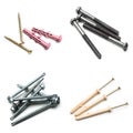 Various types of screws and fasteners arranged for hardware projects and repairs Royalty Free Stock Photo