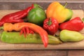 Various types of sweet and hot pepper Royalty Free Stock Photo