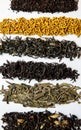 Various types of tea. Vertical image.