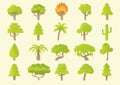 various types of trees. Vector illustration decorative design Royalty Free Stock Photo
