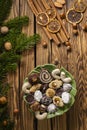 Various types of typical Czech christmas cookies