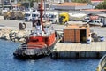 Various types of vessels calling at the port and moored at the berth of Dikili,Turkey. Royalty Free Stock Photo