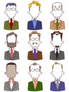 Various upper body of anonymous men in suits