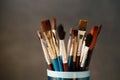 Various used paint brushes Royalty Free Stock Photo