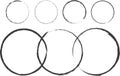 Various vector circles on a white background