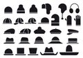 Various vector hats Royalty Free Stock Photo