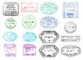 Various vector passport stamps Royalty Free Stock Photo