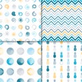 Various vector simple seamless vintage pattern set