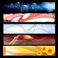 Various Vector template banners with colorful abstract background