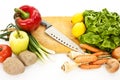 Various vegetables on a cutting board Royalty Free Stock Photo