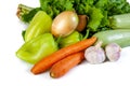 Various vegetables isolate on white background, fresh food Royalty Free Stock Photo