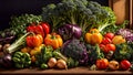 Various vegetables kitchen background food