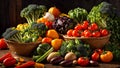 Various vegetables kitchen background food health