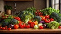 Various vegetables kitchen ingredient frame nutrition harvest organic diet natural assortment