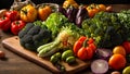 Various vegetables kitchen background food health harvest organic