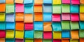 Colorful Post It Notes on a Wall. Generative AI Royalty Free Stock Photo