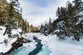 Glacier National Park Snowing in Winter Royalty Free Stock Photo