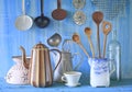 Various vintage kitchen utensils Royalty Free Stock Photo