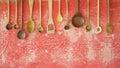 Various vintage wooden kitchen utensils