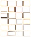Various vintage wooden picture frames isolated Royalty Free Stock Photo