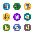 Various waste icons management set